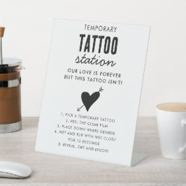 Wedding Temporary Tattoo Station Bar Instruction  Sockelschild