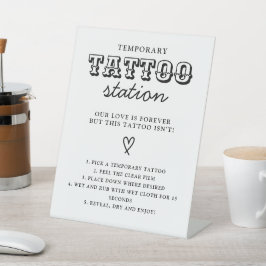 Wedding Temporary Tattoo Station Bar Instruction  Sockelschild