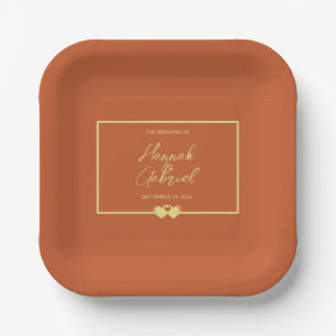 Wedding Terracotta Gold Pappteller