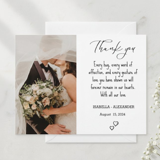 Wedding Thank You Card, Wedding Photo Thank Postkarte (Von Creator hochgeladen)