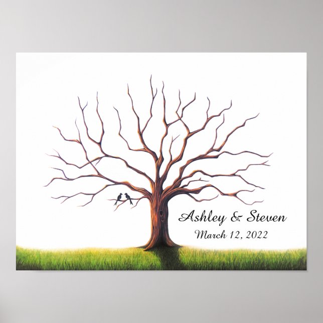 Wedding Thumbprint Tree Guestbook Poster (Vorne)