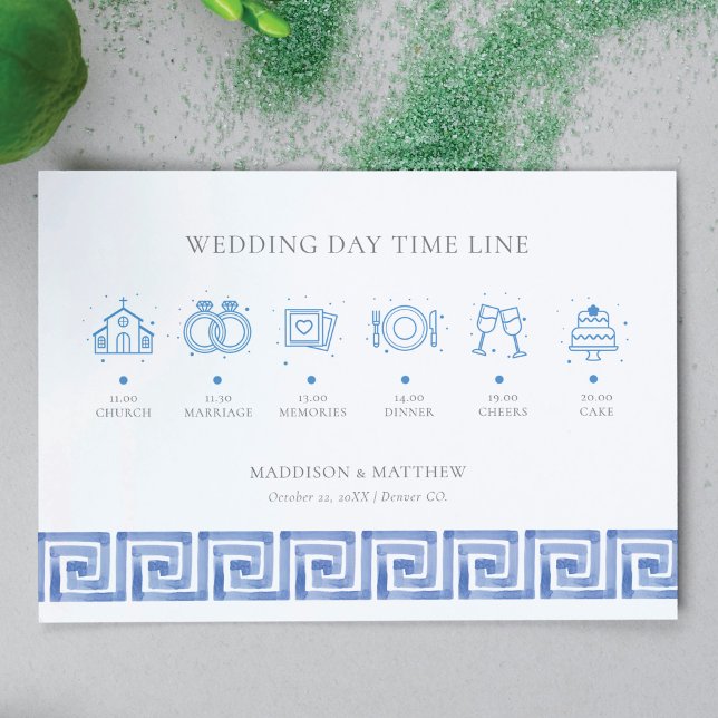 Wedding Timeline Santorini Griechenland Begleitkarte (Von Creator hochgeladen)