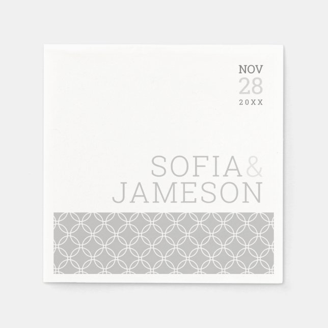 WEDDING TISCH, einfach, modern, weich, blassgrau Serviette (Vorderseite)