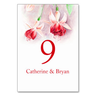 Wedding Tischnummer der pinkfarbenen roten