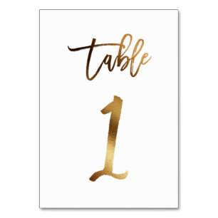 Wedding Tischnummer   Goldfolie Chic Tabelle 1