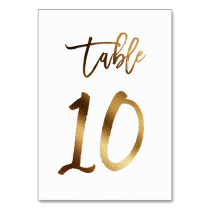 Wedding Tischnummer   Goldfolie Chic Tabelle 10