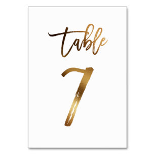 Wedding Tischnummer   Goldfolie Chic Tabelle 7