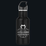 Wedding Trauzeuge Tuxedo Krawatte Black Edelstahlflasche<br><div class="desc">Hochzeitlicher Trauzeuge Tuxedo Krawatte Schwarzes Wasser Flasche</div>
