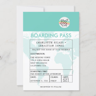 Wedding Travel Boarding Pass Novelty Einladung