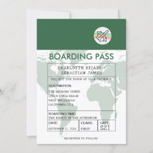 Wedding Travel Boarding Pass Novelty Einladung