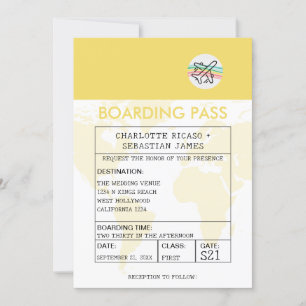 Wedding Travel Boarding Pass Novelty Einladung