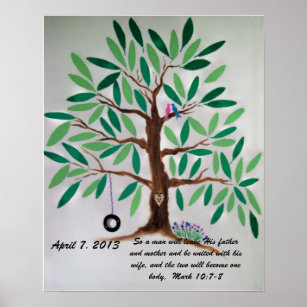 Wedding Tree Guest Book Gift Poster