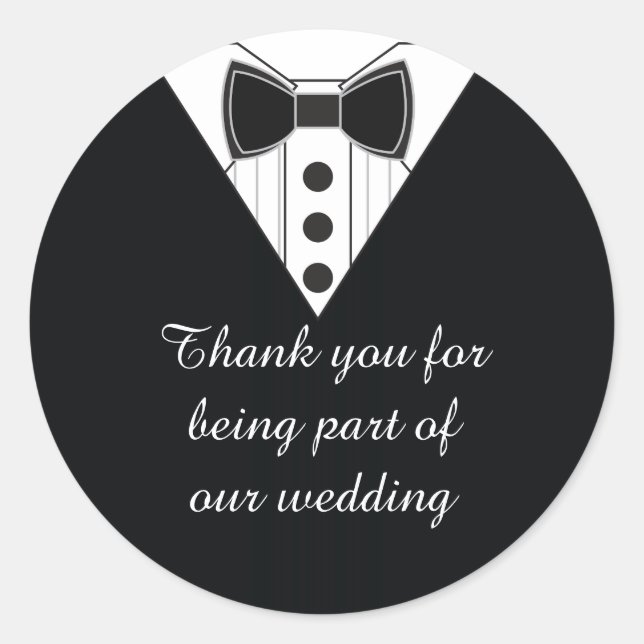 Wedding Tuxedo Danke Ihnen für Stickers (Vorderseite)