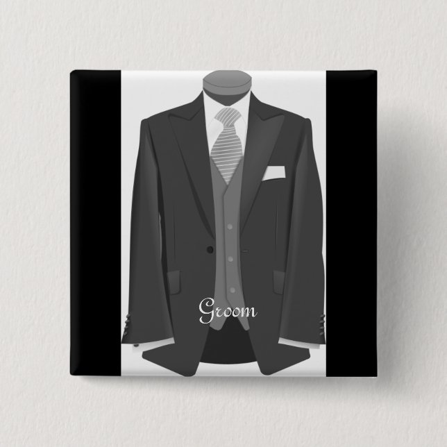 Wedding Tuxedo Groom Button Button Abzeichen Gesch (Vorderseite)