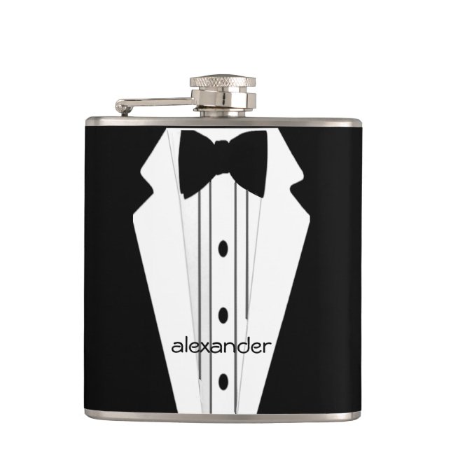 Wedding Tuxedo Grooms Flachmann (Vorderseite)