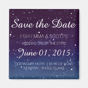 Wedding unter den Sternen Save the Date LILA Magnet