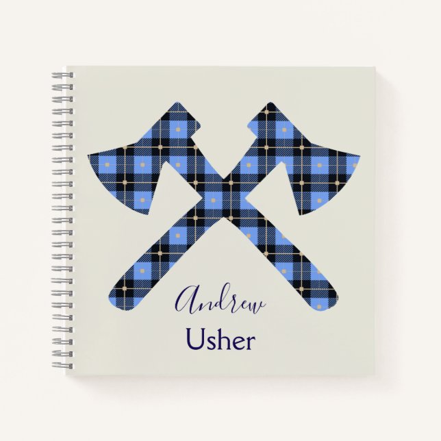 Wedding Usher Gray and Blue Notizbuch (Vorderseite)