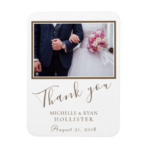 Wedding Vielen Dank Foto Elegante Script Magnet