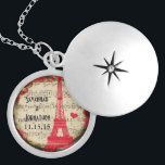 Wedding Vintag Eiffelturm Burnt Edges Necklace Medaillon<br><div class="desc">Wedding Keepake Wedding Party Necklaces - um die Hintergrundfarbe zu ändern - klicken Sie auf anpassen - klicken Sie auf Bearbeiten - wählen Sie das letzte Tool aus dem Drop-Down-Menü und wählen Sie eine der angezeigten Farben aus oder geben Sie Ihren RGB-Hex-Code für Ihre Hochzeitfarbe ein. Um die Schriftart-Farbe zu...</div>