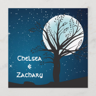 Wedding Vollmond und Sterne Einladung