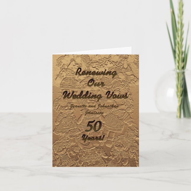Wedding Vow Renewal Einladung 50 Years Golden (Vorderseite)