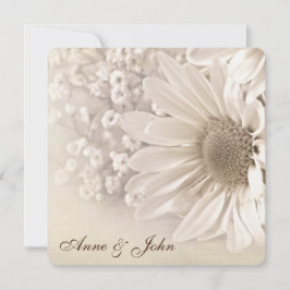 Wedding Vow Renewal Sepia Daisy Einladung