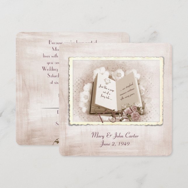 Wedding Vow Renewal Story Book Einladung (Vorne/Hinten)