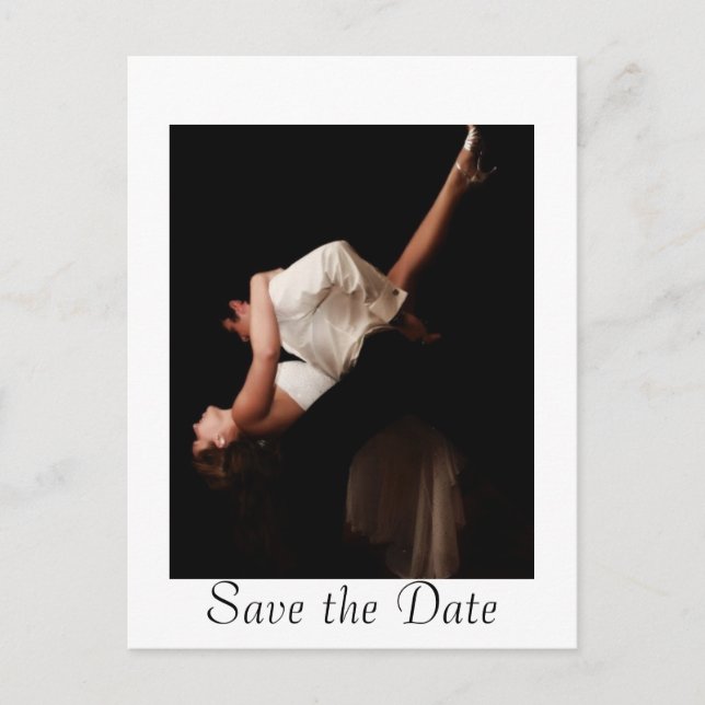 Wedding Waltz Save the Date Postkarten (Vorderseite)