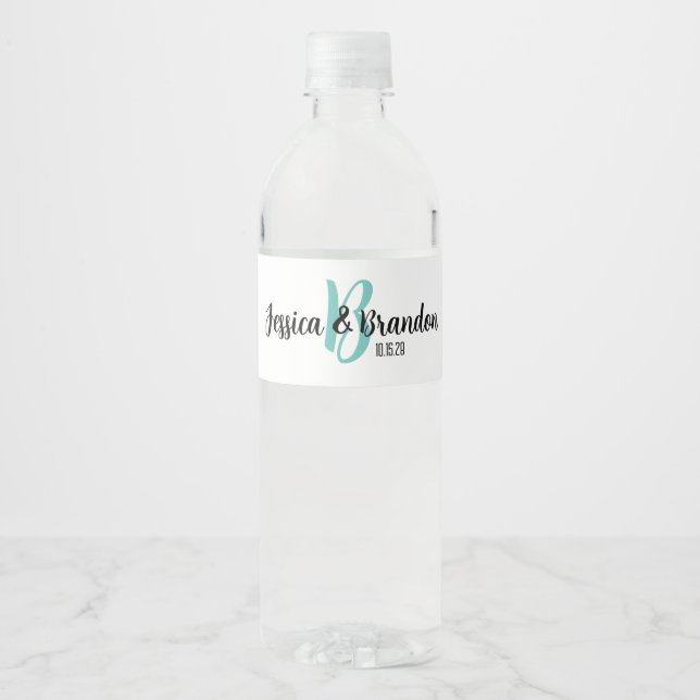 Wedding Water Bottle Sticker WW-006v1 Wasserflaschenetikett (Vorderseite)