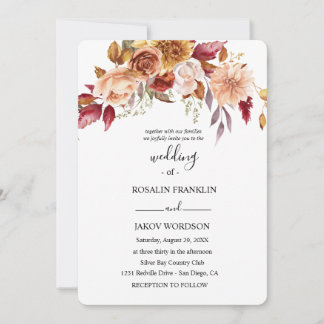 wedding watercolor rustic floral  einladung