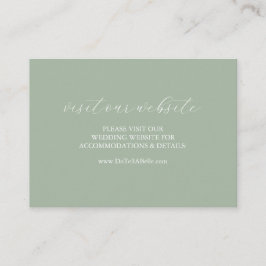 Wedding Website Insert Card Sage Green Script