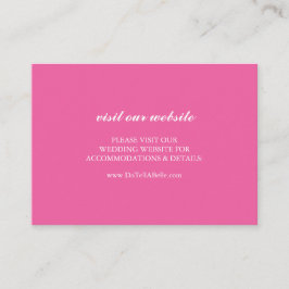 Wedding Website Insert Card Simple Fuchsia