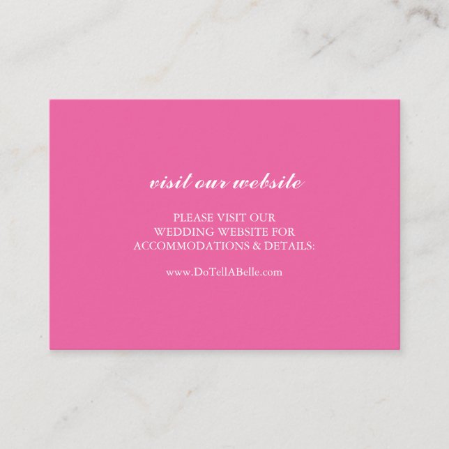 Wedding Website Insert Card Simple Fuchsia (Vorderseite)