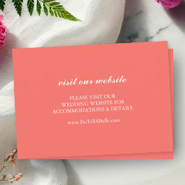 Wedding Website Insert Card Simple Peach