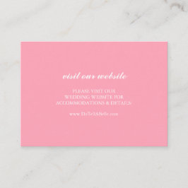 Wedding Website Insert Card Simple Pink