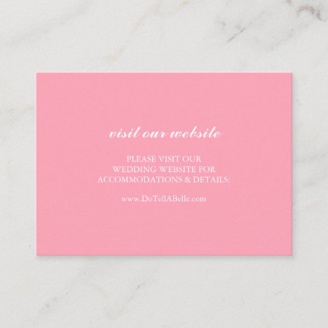 Wedding Website Insert Card Simple Pink (Vorderseite)