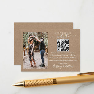 Wedding Website Minimalistisch Simple QR Foto Kraf Begleitkarte