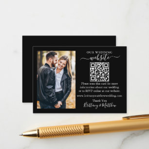 Wedding Website Minimalistisches einfaches QR Foto Begleitkarte