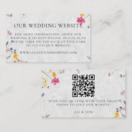 Wedding Website QR Code Wildflower Garden Ivory Begleitkarte
