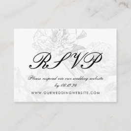 Wedding Website UAWG Simple Floral Silver Black Begleitkarte