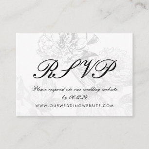 Wedding Website UAWG Simple Floral Silver Black Begleitkarte