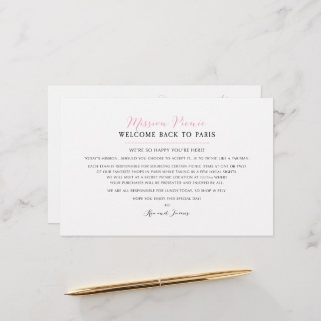 Wedding Weekend Paris Event Map - CUSTOM for Kea (Vorderseite/Rückseite Beispiel)