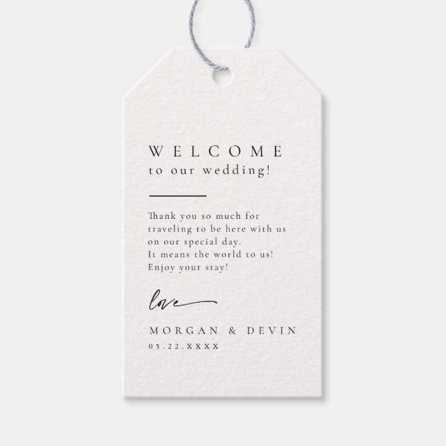 Wedding Welcome Favor Gift Tag Geschenkanhänger (Vorderseite)