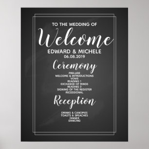 wedding welcome poster order of events