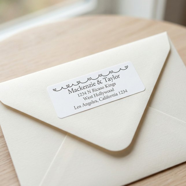 Wedding Whimsical Doodles Grey and White  (Wedding Whimsical Doodles Grey and White Label by Ricaso. Modern chic return address labels
)