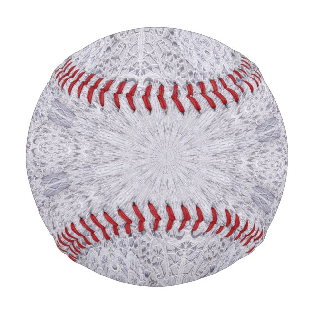 Wedding White Lace Mandala Kaleidoscope Abstrakt 1 Baseball (Vorderseite)