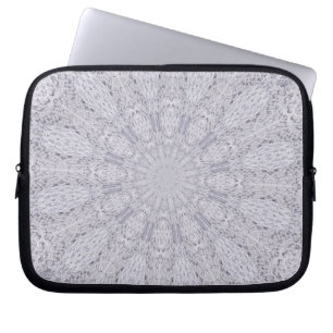 Wedding White Lace Mandala Kaleidoscope Abstrakt 1 Laptopschutzhülle