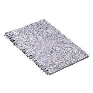 Wedding White Lace Mandala Kaleidoscope Abstrakt 1 Notizblock