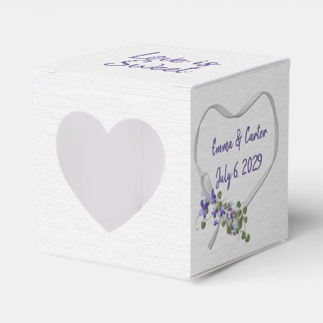 Wedding White Ribbon Herz Geschenkschachtel (Vorderseite)
