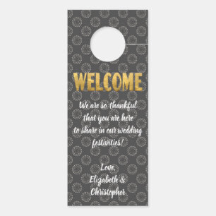 Wedding Willkommen stören nicht Goldgraues Weiß Türanhänger